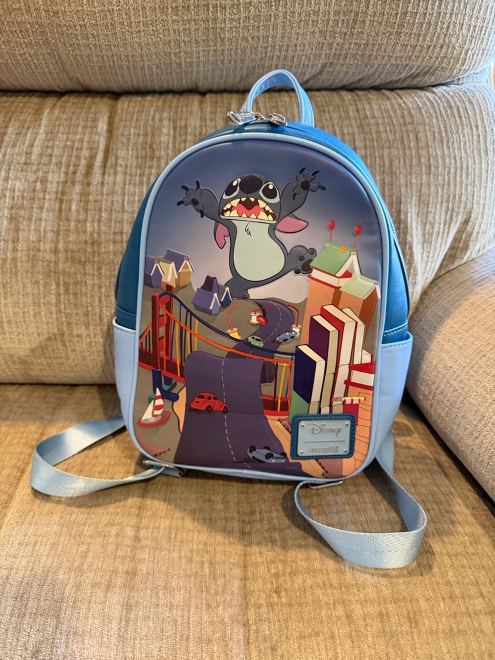 Disney lounge fly Stitch badness level - Blue and White gently used APX 8 x 10